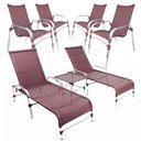 Ver imagem 1 de Combo 4 Cadeiras Emily 2 Espreguiçadeiras Vinho Dark