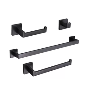Kit Acessórios Banheiro Aço Inox 304 Luxo 4 Peças Preto - Brinovar