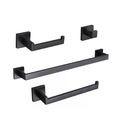 Ver imagem 1 de Kit Acessórios Banheiro Aço Inox 304 Luxo 4 Peças Preto - Brinovar