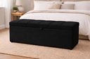 Ver imagem 1 de Recamier Calçadeira Baú Carla para Quarto Cama Casal 140 Cm Suede Preto do Lar Móveis e Decoração