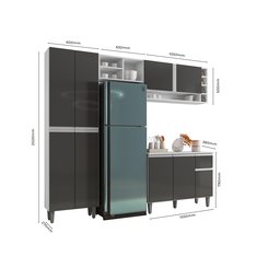 Cozinha Modulada Completa Vanessa - Branco/ Cinza Brilho - 4