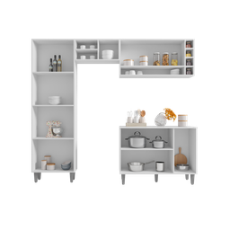 Cozinha Modulada Completa Vanessa - Branco/ Cinza Brilho - 3