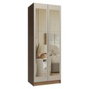 Ver imagem 1 de Guarda-Roupa Modulado 2 Portas com Espelho 4 Prateleiras 1 Cabideiro Rustic/Crema Neo Madesa