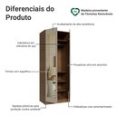 Ver imagem 3 de Guarda-Roupa Modulado 2 Portas com Espelho 4 Prateleiras 1 Cabideiro Rustic/Crema Neo Madesa