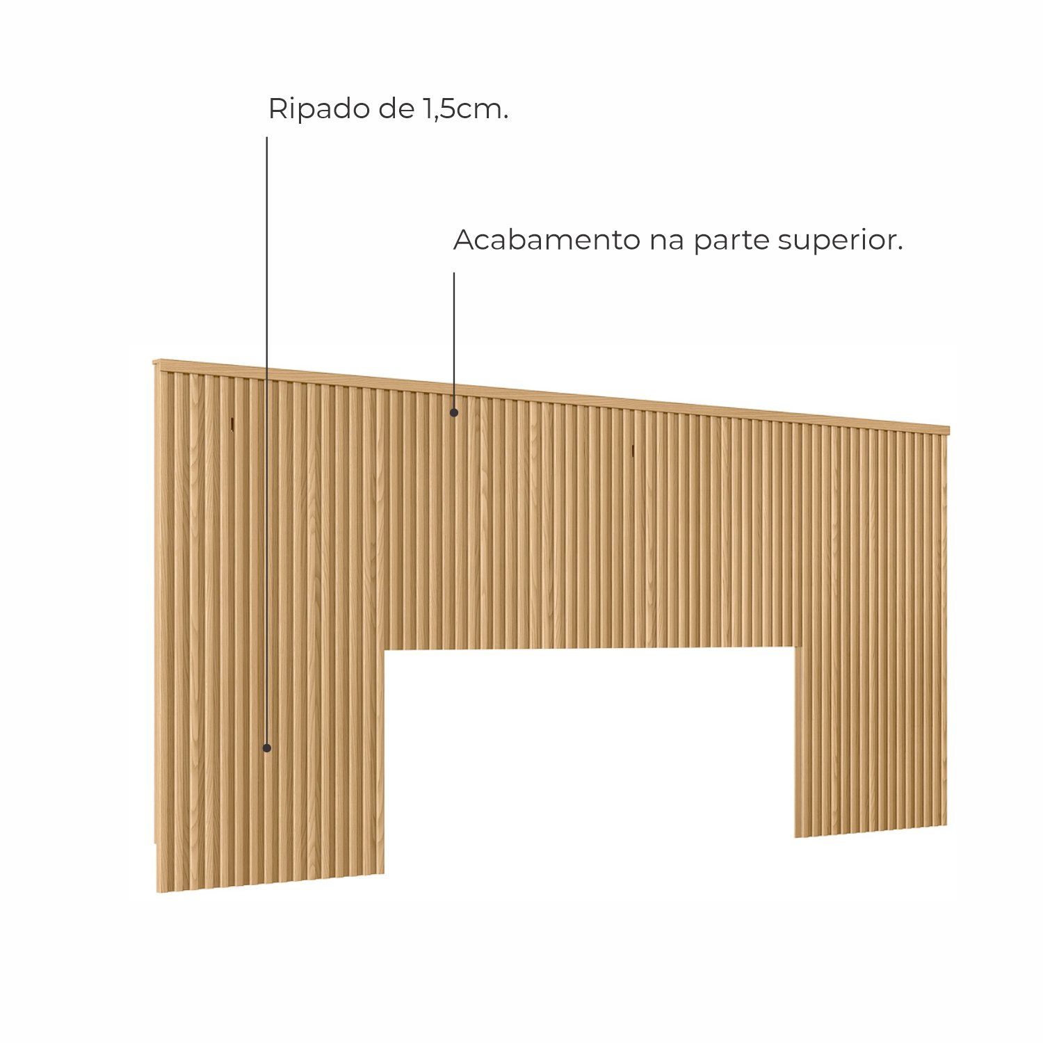 Cabeceira de Casal Ripada Berlim 2,40m - Carvalho - 4
