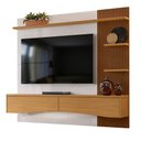 Ver imagem 2 de Painel de Tv para Sala até 65 Polegadas Cinza Perolizado e Marrom Tabitha Jm Móveis