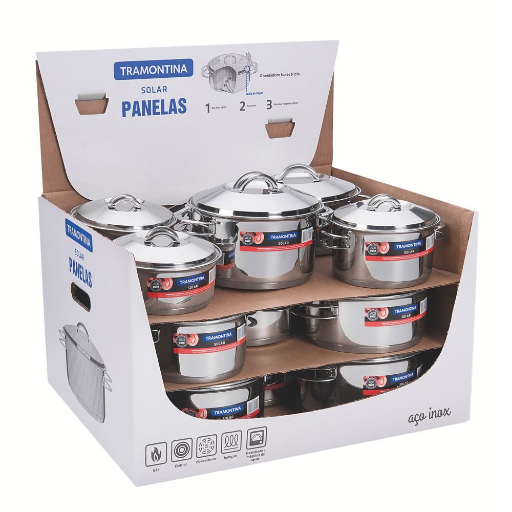 Panelas aço inox 16pc Solar Fundo Triplo 65510/770 Tramontina - 1