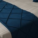Ver imagem 4 de Peseira Drapeada Veludo Luxo 2,15x0,50m Dupla Face cama casal Azul Marinho