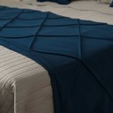 Ver imagem 2 de Peseira Drapeada Veludo Luxo 2,15x0,50m Dupla Face cama casal Azul Marinho