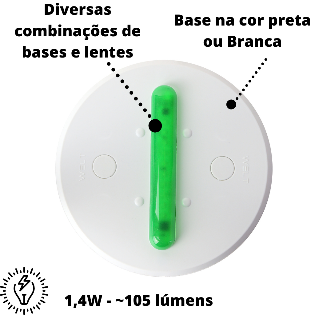 EcoLight Luminária Econômica - Base Branca Verde - 220V - 2