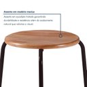 Ver imagem 5 de Kit 6 Banquetas para Cozinha com Base de Aço Cumbuca Preto/Nature