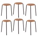 Ver imagem 1 de Kit 6 Banquetas para Cozinha com Base de Aço Cumbuca Preto/Nature