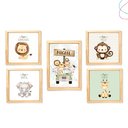 Ver imagem 4 de Kit 5 Quadros Decorativos Safari Baby Aquarela Bege:branca