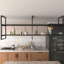 Ver imagem 1 de Nicho Industrial Suspenso para Cozinha - Prateleira Decorativa