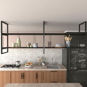 Nicho Industrial Suspenso para Cozinha - Prateleira Decorativa