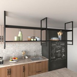Nicho Industrial Suspenso para Cozinha - Prateleira Decorativa - 2