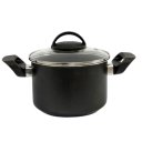 Ver imagem 1 de Caldeirão Antiaderente 16 Cm Tampa de Vidro Teflon Duas Alças:preto