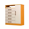 Comoda Madri Plus 100% Mdf 05 Gav. e Sap - Nature/off White - Acp - 2