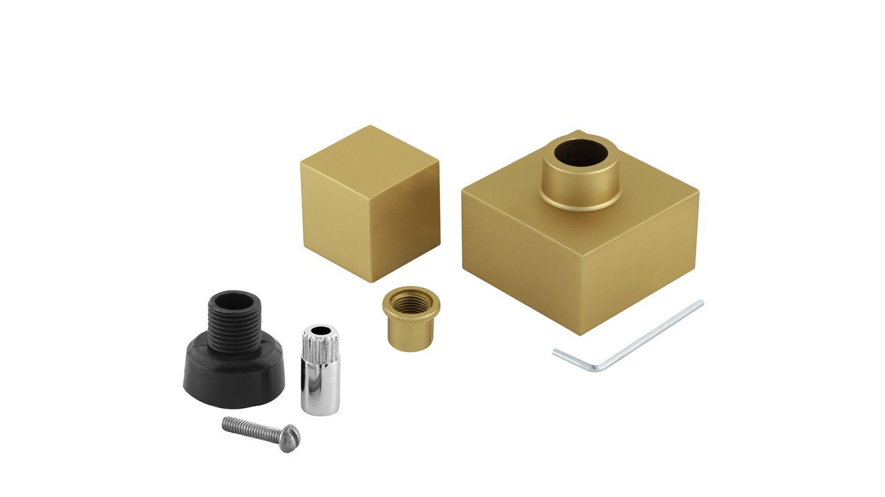Acabamento para Registro de Banheiro 1.1/4 1.1/2 50mm Quadrado Dourado Fosco Chuveiro Padrão Docol - 4