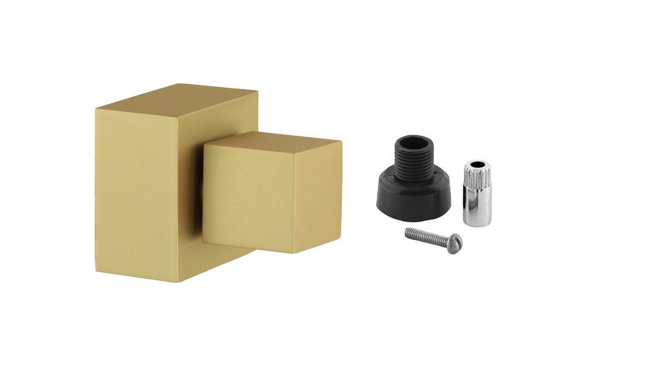 Acabamento para Registro de Banheiro 1.1/4 1.1/2 50mm Quadrado Dourado Fosco Chuveiro Padrão Docol - 1
