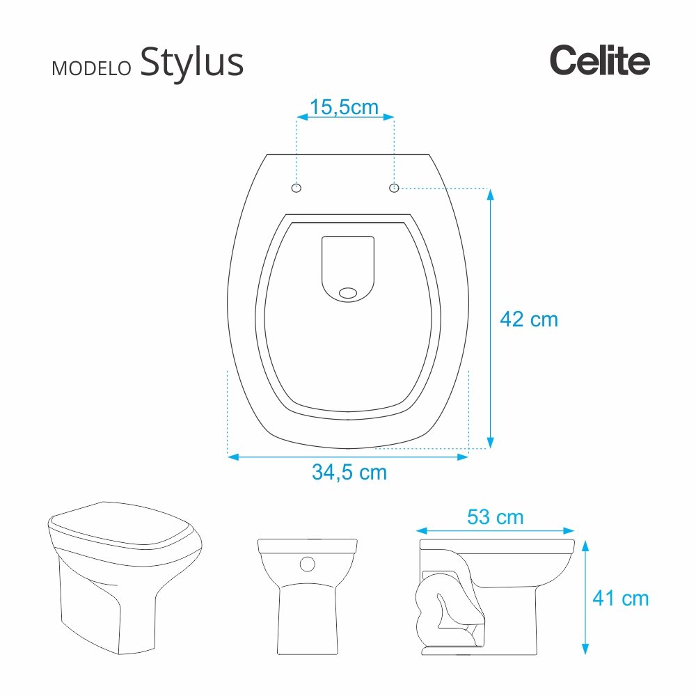 Assento Sanitário Poliester Decorado Borboleta Stylus para vaso Celite - 2