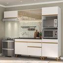 Ver imagem 3 de Armário de Cozinha Compacta 252cm Veneza Multimóveis V3691 Branco/Dourado