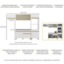 Ver imagem 4 de Armário de Cozinha Compacta 252cm Veneza Multimóveis V3691 Branco/Dourado