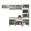 Ver imagem 6 de Armário de Cozinha Compacta 252cm Veneza Multimóveis V3691 Branco/Dourado