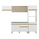 Ver imagem 7 de Armário de Cozinha Compacta 252cm Veneza Multimóveis V3691 Branco/Dourado