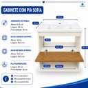 Ver imagem 4 de Gabinete Aéreo Sofia Banheiro Compacto Pia Inclusa Off White Nature