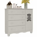 Ver imagem 2 de Cômoda Infantil 95cm 1 Porta com Vidro e 4 Gavetas Ternura Multimóveis MP4479 - Off White
