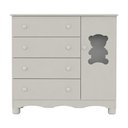 Ver imagem 6 de Cômoda Infantil 95cm 1 Porta com Vidro e 4 Gavetas Ternura Multimóveis MP4479 - Off White