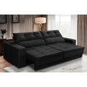 Ver imagem 1 de Sofá Retrátil e Reclinável 2 Lugares 1,70m com Molas Emília Suede Preto Madelina Decor