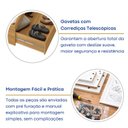 Ver imagem 7 de Cama de Solteiro 2 Gavetas e Cabeceira Nicho com LED MDF Aurora Yescasa Marrom/Carvalho Hanover