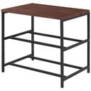 Ver imagem 1 de Banco Sapateira Industrial em Aço Preto F84 Pinus Castanho Dmobiliario