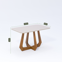 Ver imagem 3 de Mesa de Jantar Bromélia 1,30x0,80m em Madeira Tauari com Vidro Temperado Off White