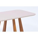 Ver imagem 2 de Mesa de Sala Jantar Bromélia C/ Tampo Madeirado Vidro 130x80cm Carvalho/off White - Cimol