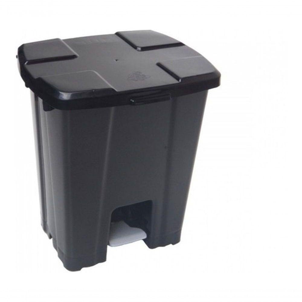 Cesto Lixeira Quadrada Plastica com Pedal 25l Preto - 6