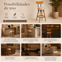 Ver imagem 5 de Kit Banqueta Alta Gourmet Balcão Cozinha Madeira Ergonomica Premium Bancada Industrial Resistente