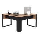 Ver imagem 5 de Mesa de Canto para Escritório 136cm Multimóveis CR25263 Amêndoa/Preto