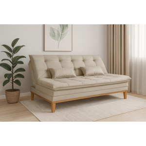 Sofá Suede Moderno Estofado Elegante para Sala de Estar