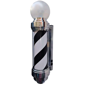 BARBER POLE GIRATÓRIO 60CM VOLTAGEM BIVOLT PRETO.