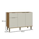 Ver imagem 4 de Balcão de Cozinha para Pia 120 Cm Florença 3 Portas 1 Gaveta Naturalle - Decibal