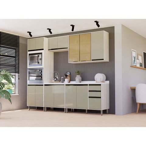 Cozinha Modulada Compacta 5 Peças com Tampo Linea Luciane Móveis