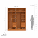 Ver imagem 3 de Guarda-Roupa Casal 4 Portas com Espelho Madrid Branco/Freijó