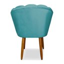 Ver imagem 3 de Kit 3 Cadeiras de Jantar Pétala Estofada Pés Palito Veludo Azul Turquesa - Montanaris Decor