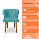 Ver imagem 5 de Kit 3 Cadeiras de Jantar Pétala Estofada Pés Palito Veludo Azul Turquesa - Montanaris Decor
