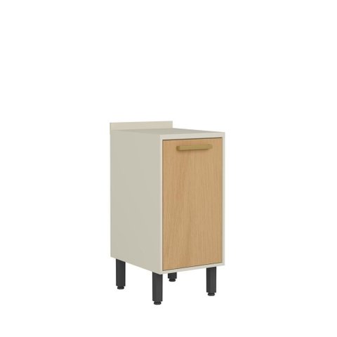 Balcão 40cm com Tampo e 1 Porta Nogal Dourado Bertolini