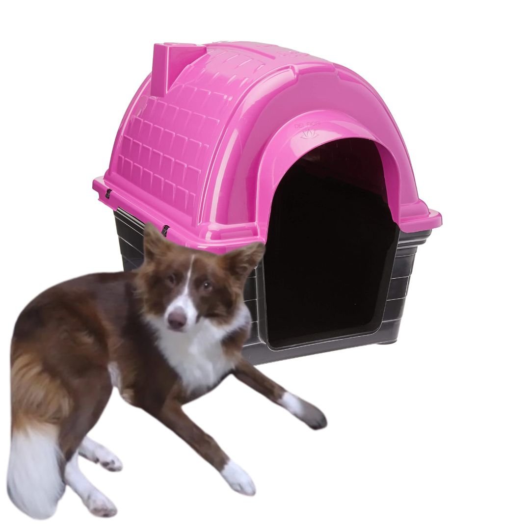 Casinha Iglu N4 Pet Cachorro Porte Médio Cães Plástica Desmontável Térmica Cor:rosa