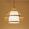Luminária Pendente Estilo chinês artesanal led de bambu lustre cozinha quarto hotel jardim decoração - 2